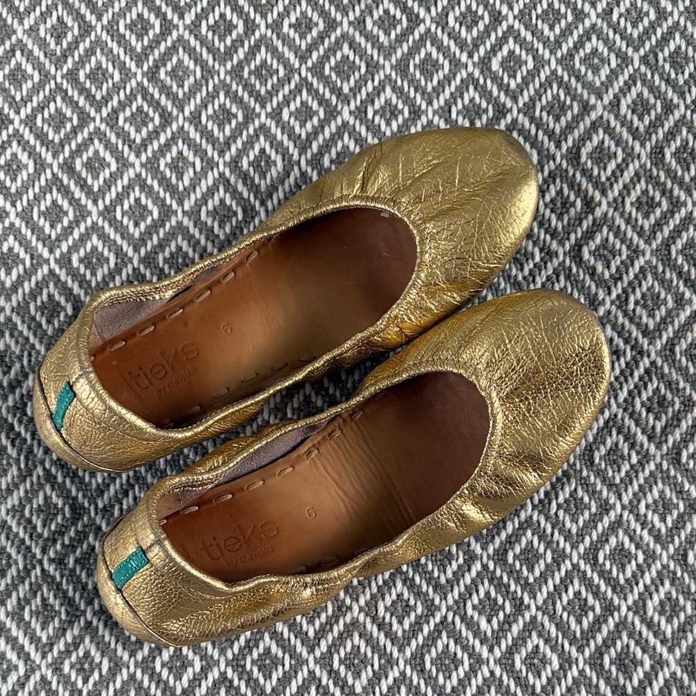Tieks Metallic Gold Flats for Women